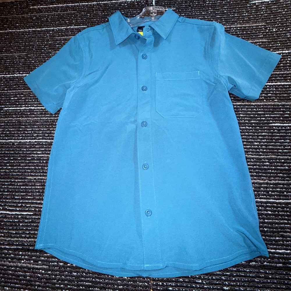 All In Motion Adventure Shirt Kids S 6/7 New Blue Moisture Wicking Quick Dry